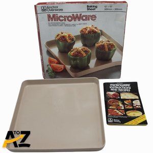 Vintage Anchor Ovenware Hocking Microware 12" Square Baking Sheet w Box & Manual